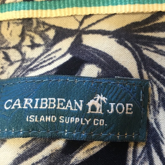 Caribbean Joe blue and white pineapple Mens button down Size 2X - Picture 2 of 7